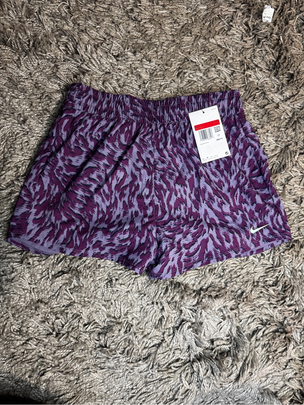Nike Purple Dri-Fit LARGE Woven High-Waisted Shorts big kids.